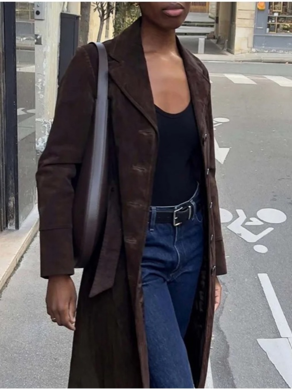 90’s Classic Brown Suede Long Coat - Women's Jacket